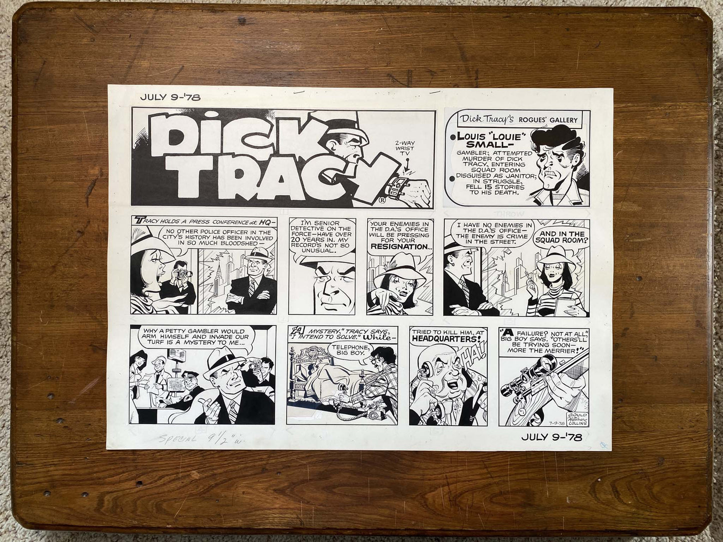 Dick Tracy Sunday 7/9/78 Original Art Illustration | Fletcher Studio