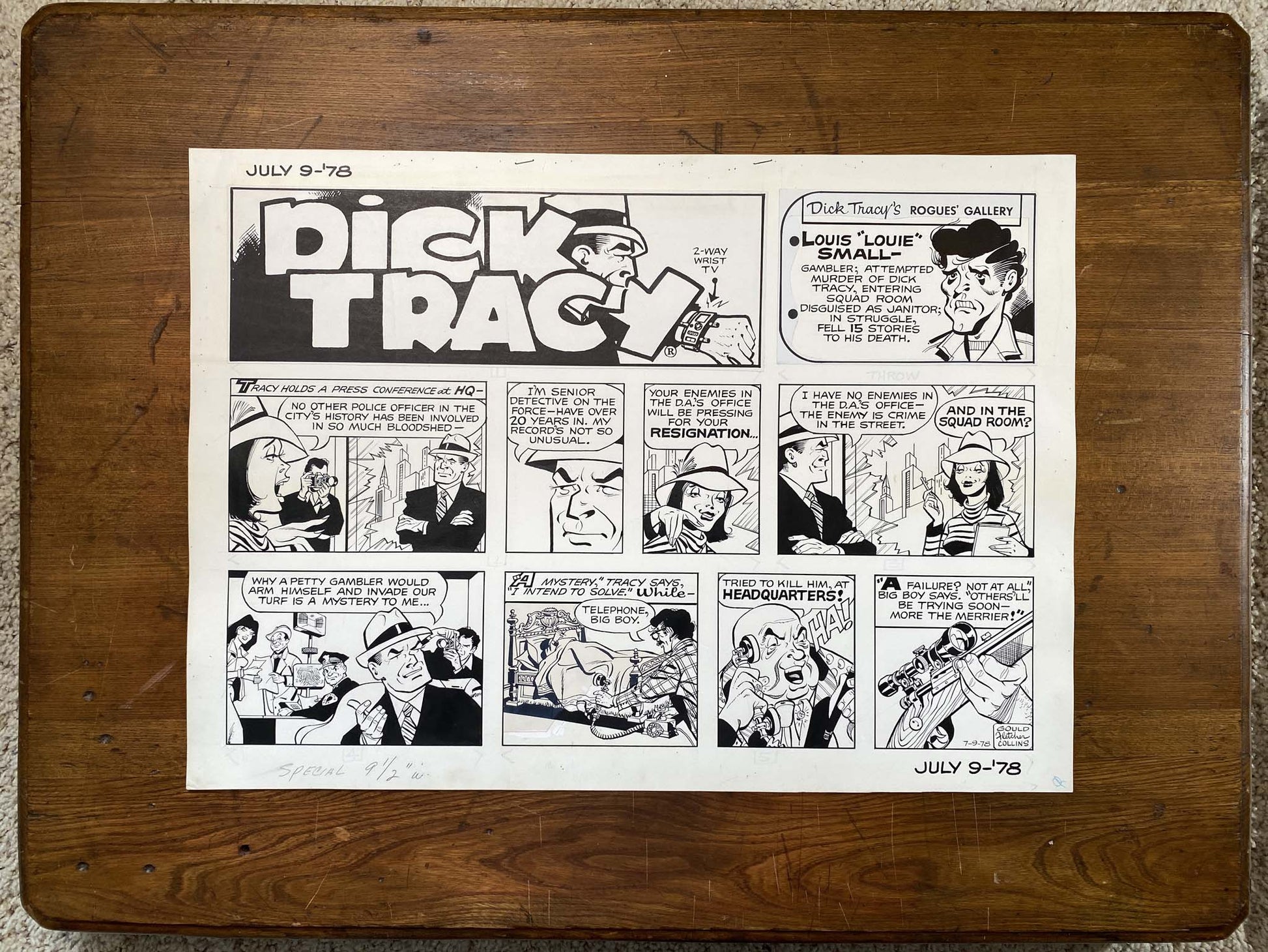 Dick Tracy Sunday 7/9/78 Original Art Illustration | Fletcher Studio