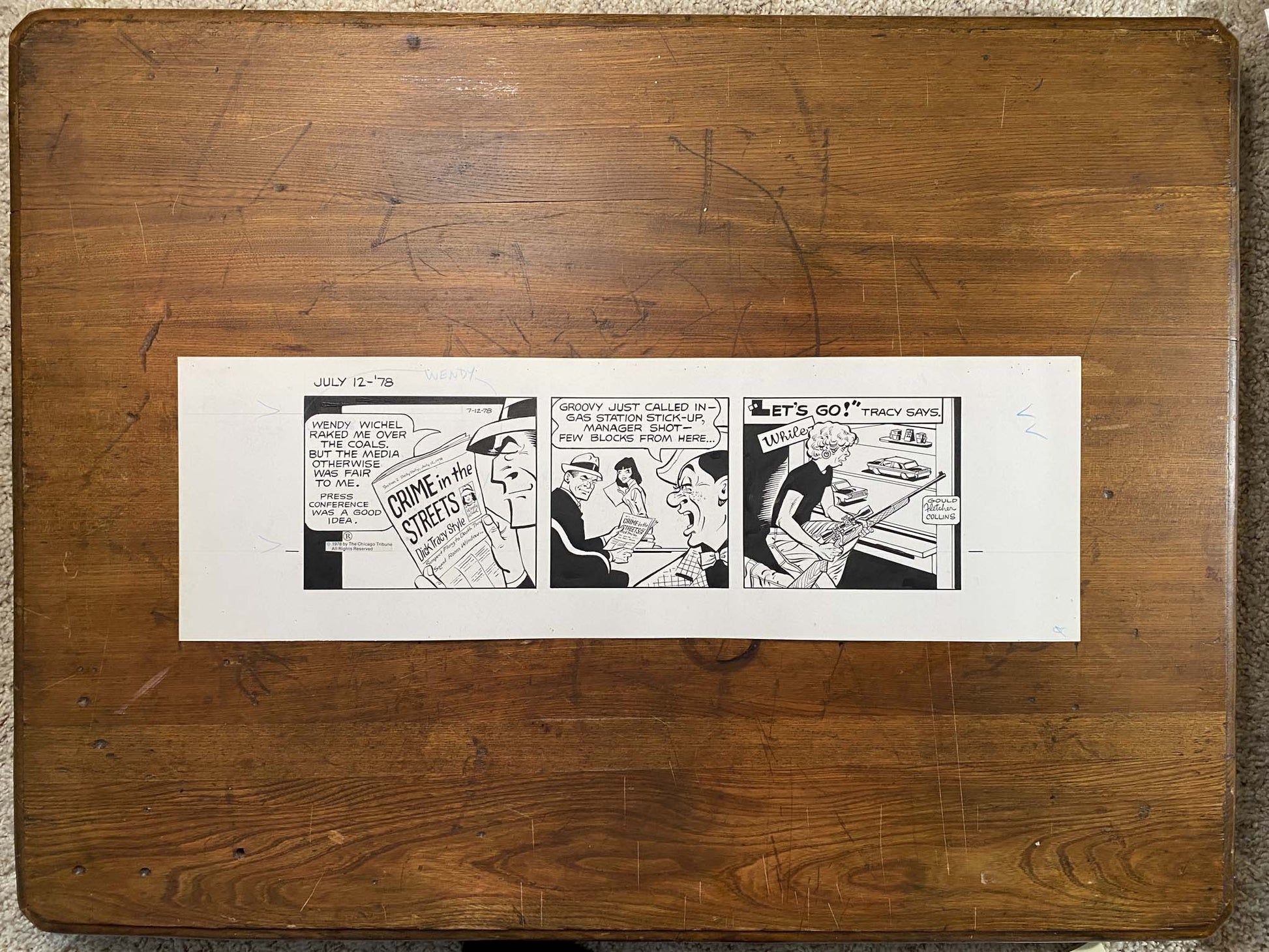 Dick Tracy Daily 7/12/78 Original Art Illustration | Fletcher Studio