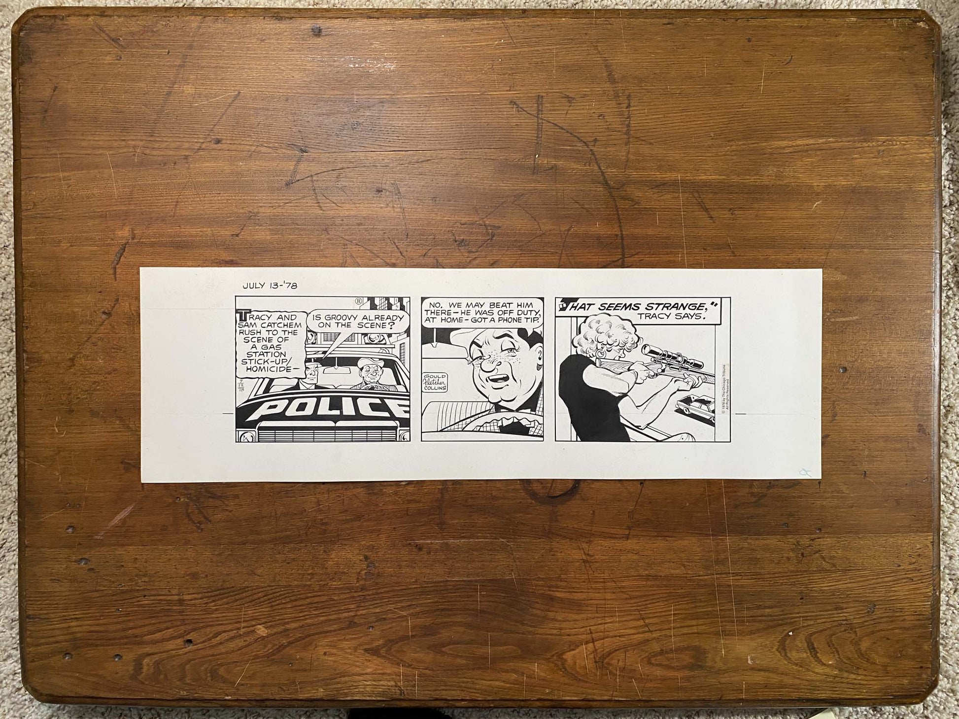 Dick Tracy Daily 7/13/78 Original Art Illustration | Fletcher Studio