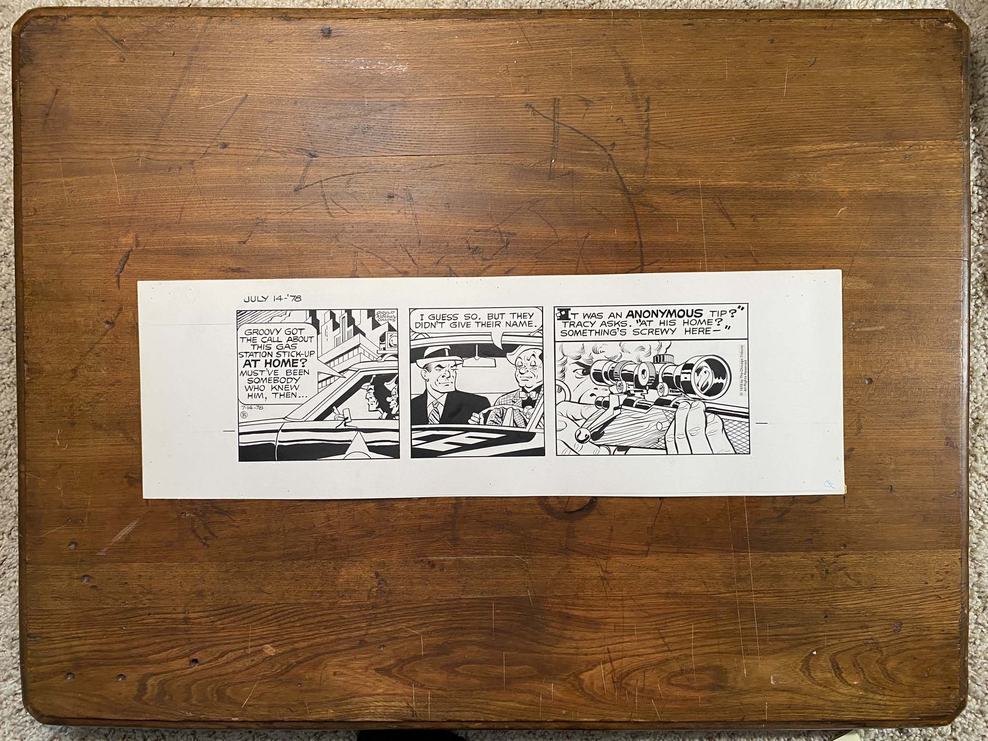 Dick Tracy Daily 7/14/78 Original Art Illustration | Fletcher Studio