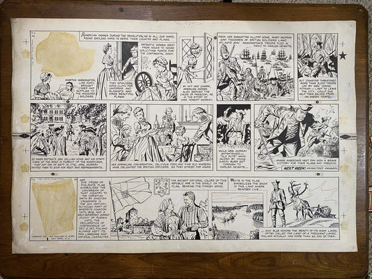 The Old Glory Story: History of the American Flag 7/11/54 Original Art Illustration | Fletcher Studio