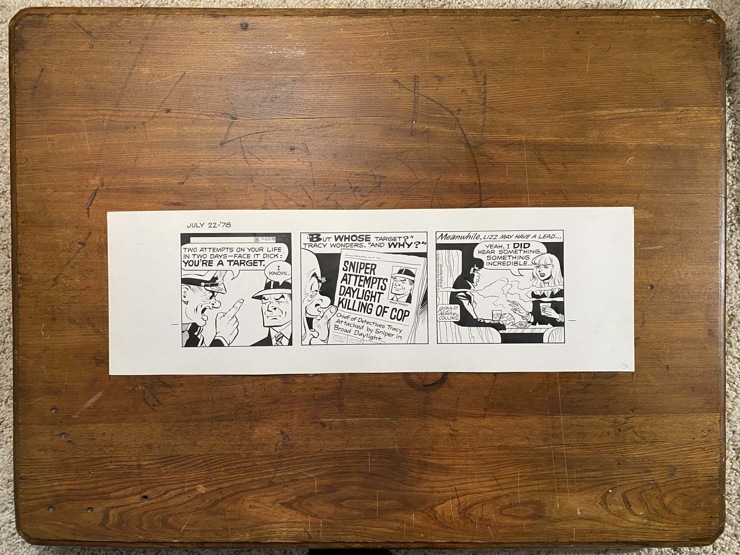 Dick Tracy Daily 7/22/78 Original Art Illustration | Fletcher Studio