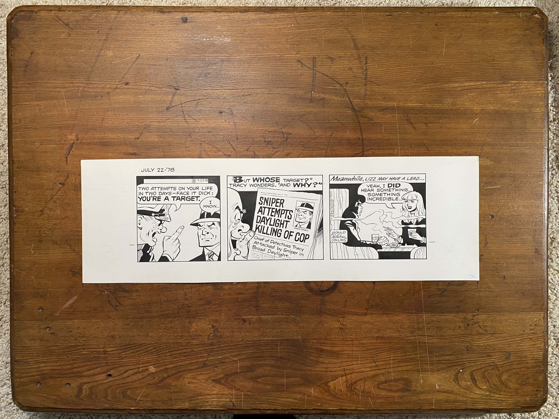 Dick Tracy Daily 7/22/78 Original Art Illustration | Fletcher Studio