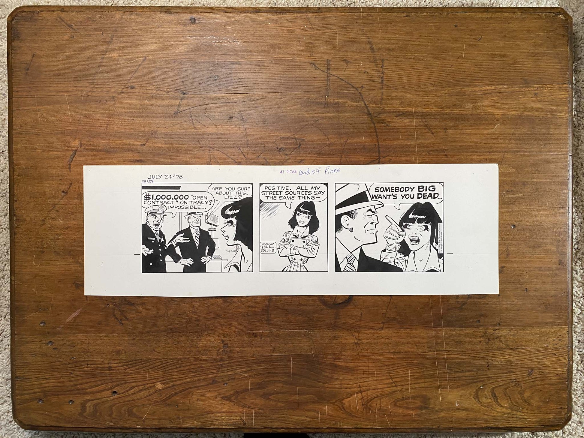 Dick Tracy Daily 7/24/78 Original Art Illustration | Fletcher Studio