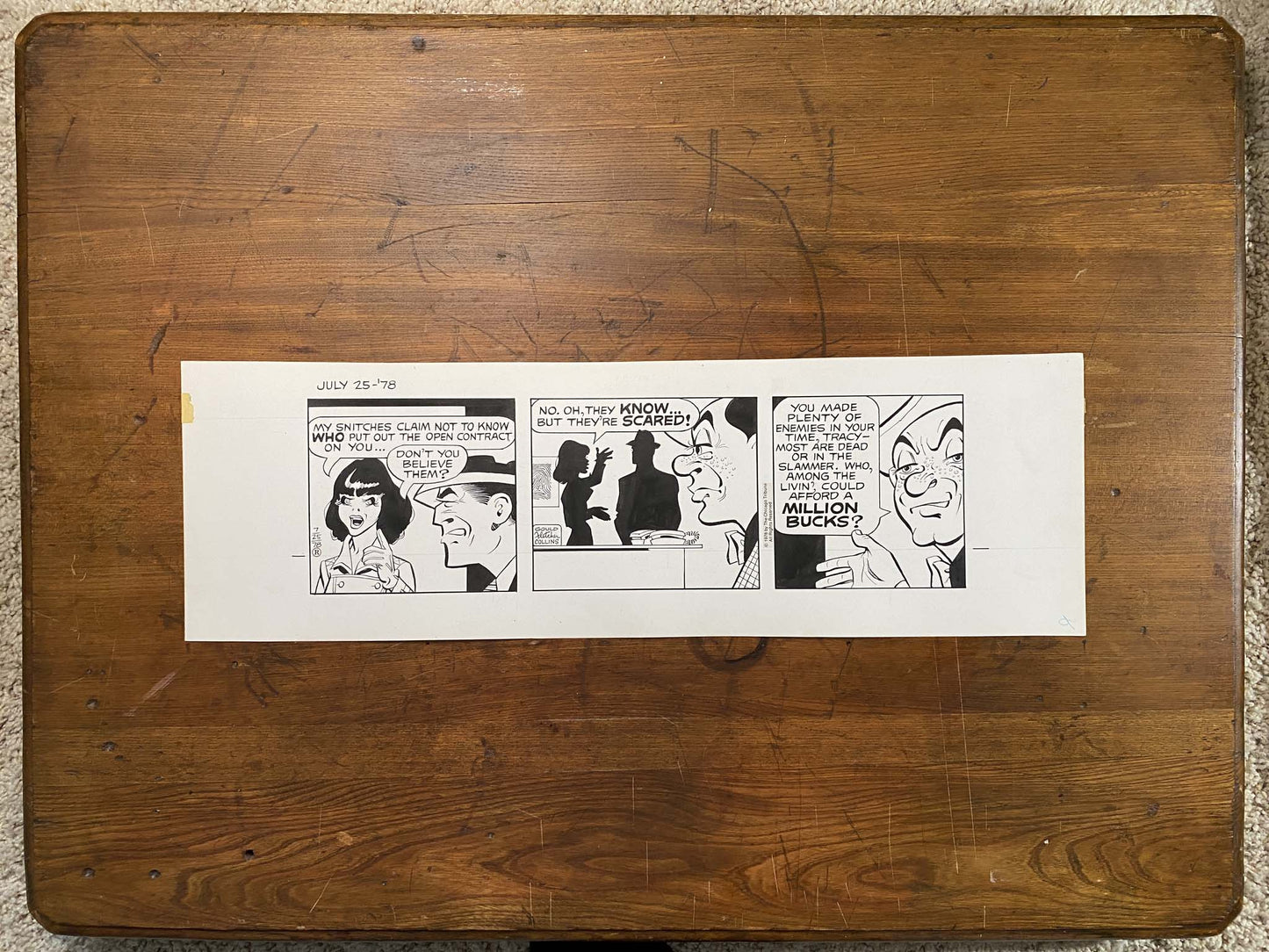 Dick Tracy Daily 7/25/78 Original Art Illustration | Fletcher Studio