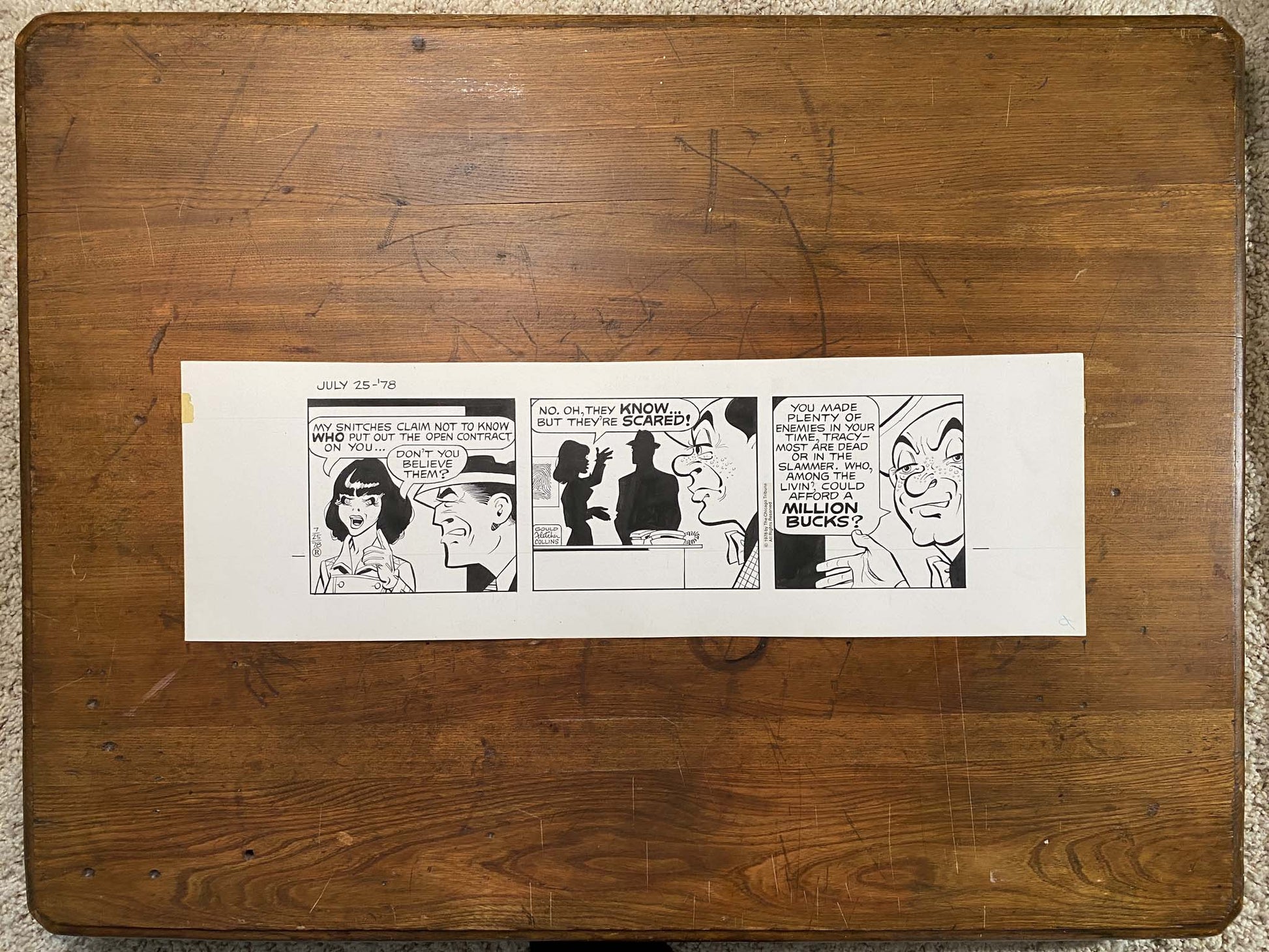 Dick Tracy Daily 7/25/78 Original Art Illustration | Fletcher Studio