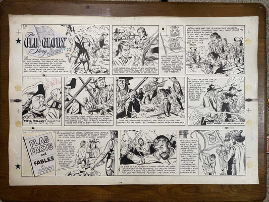 The Old Glory Story: History of the American Flag 7/18/54 Original Art Illustration | Fletcher Studio