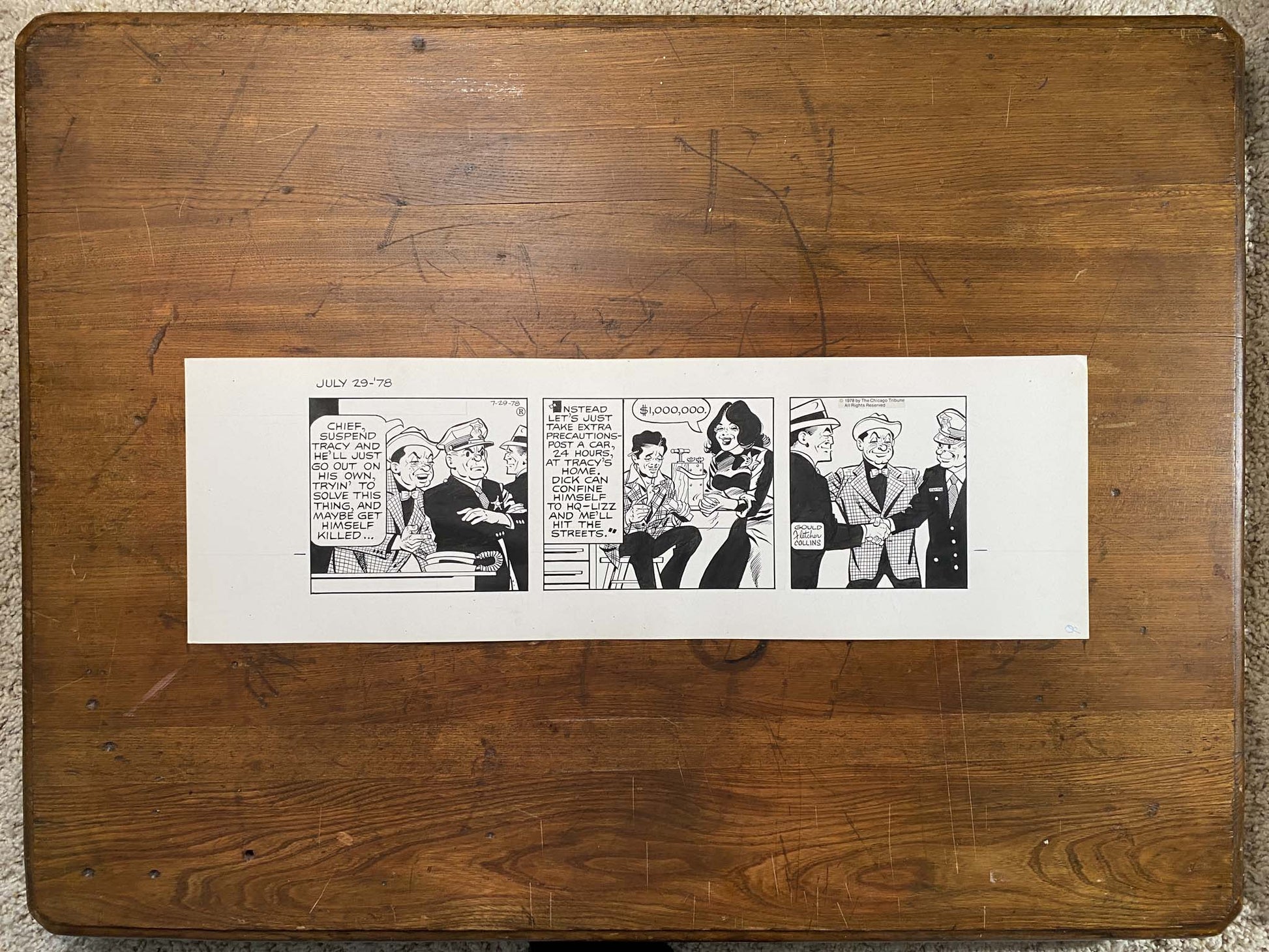 Dick Tracy Daily 7/29/78 Original Art Illustration | Fletcher Studio