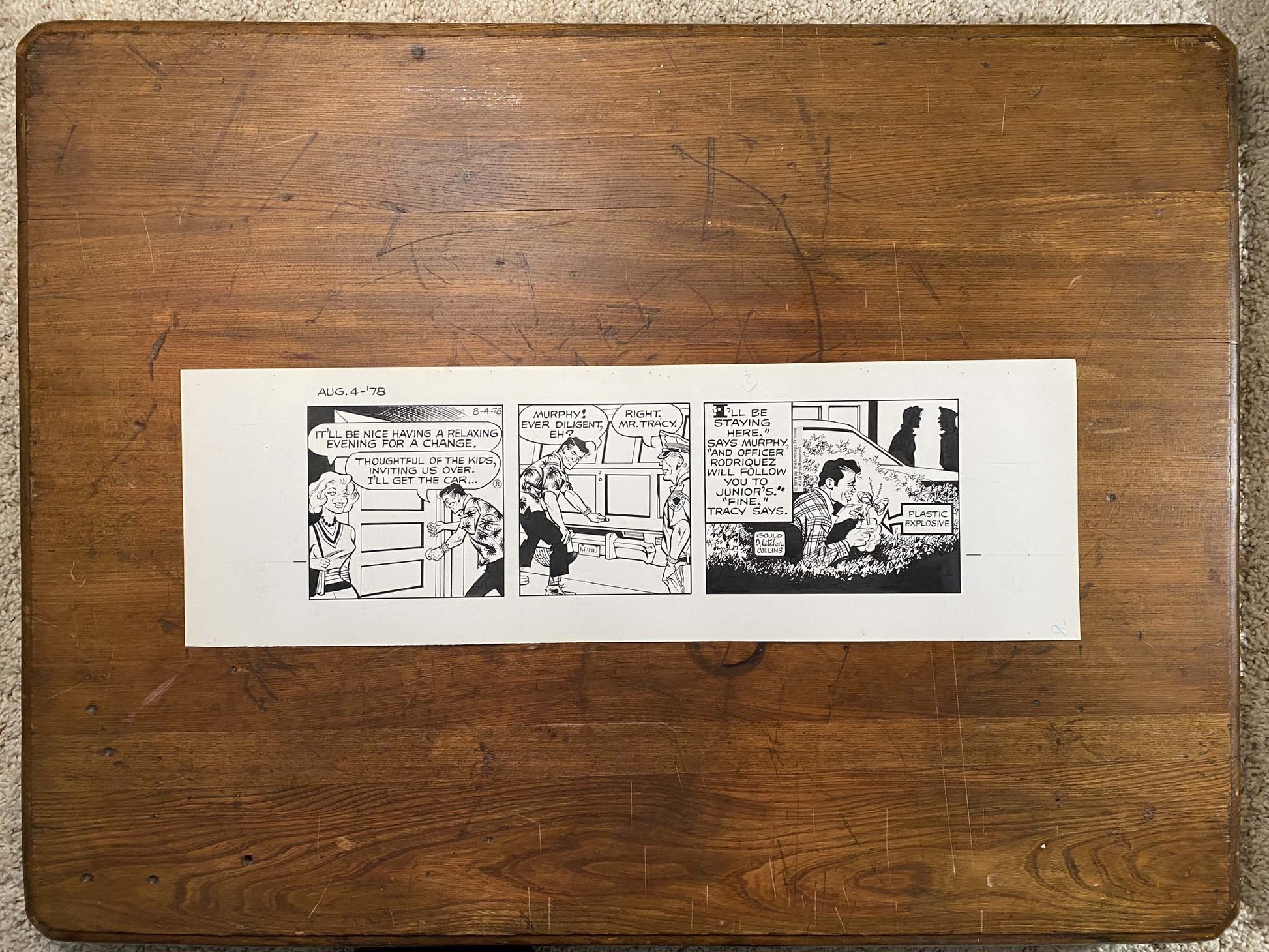 Dick Tracy Daily 8/4/78 Original Art Illustration | Fletcher Studio