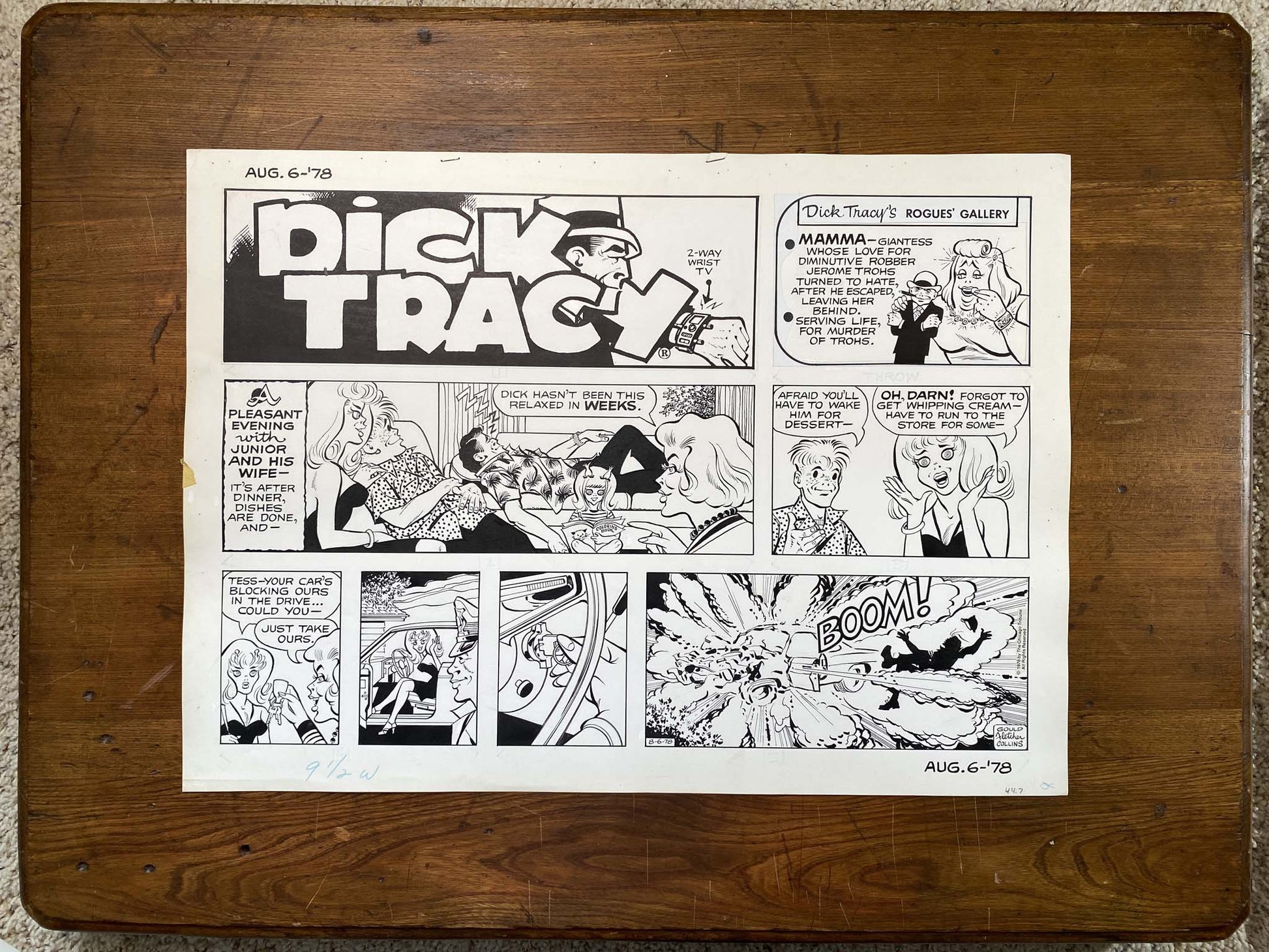 Dick Tracy Sunday 8/6/78 Original Art Illustration | Fletcher Studio