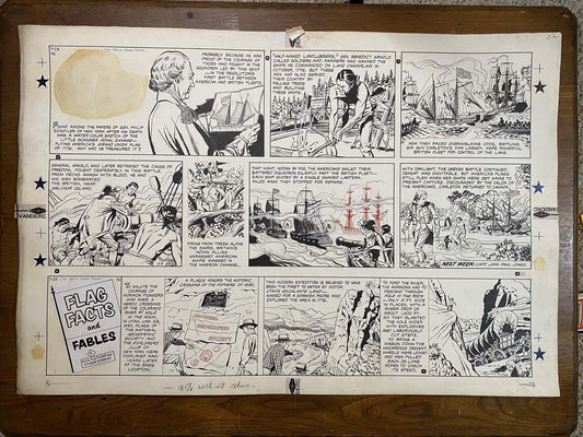 The Old Glory Story: History of the American Flag 7/25/54 Original Art Illustration | Fletcher Studio