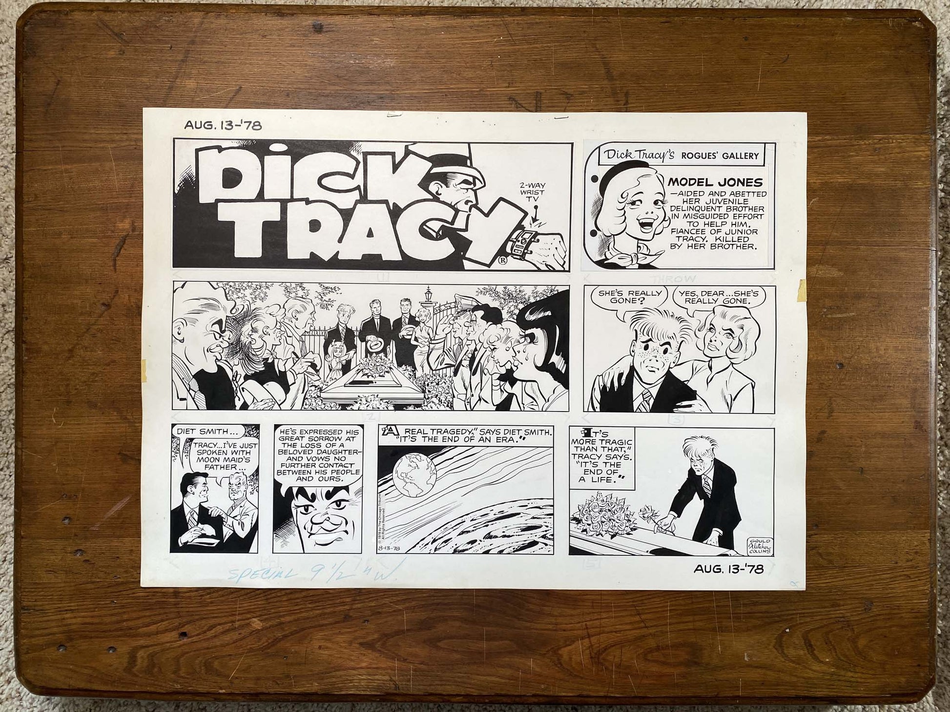 Dick Tracy Sunday 8/13/78 Original Art Illustration | Fletcher Studio
