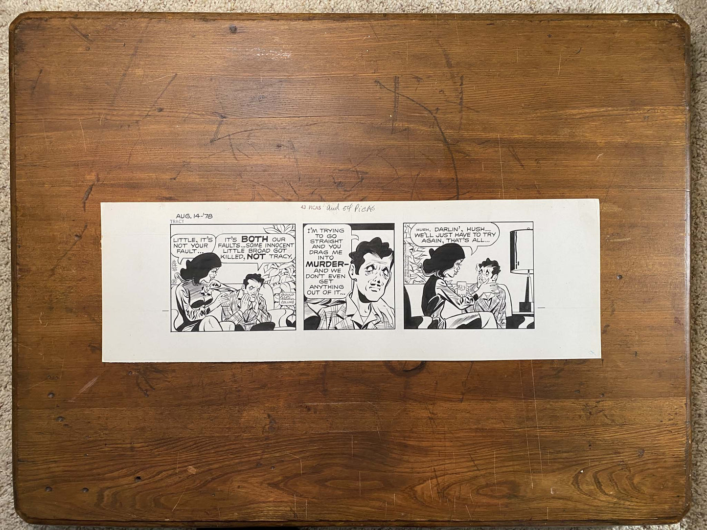 Dick Tracy Daily 8/14/78 Original Art Illustration | Fletcher Studio