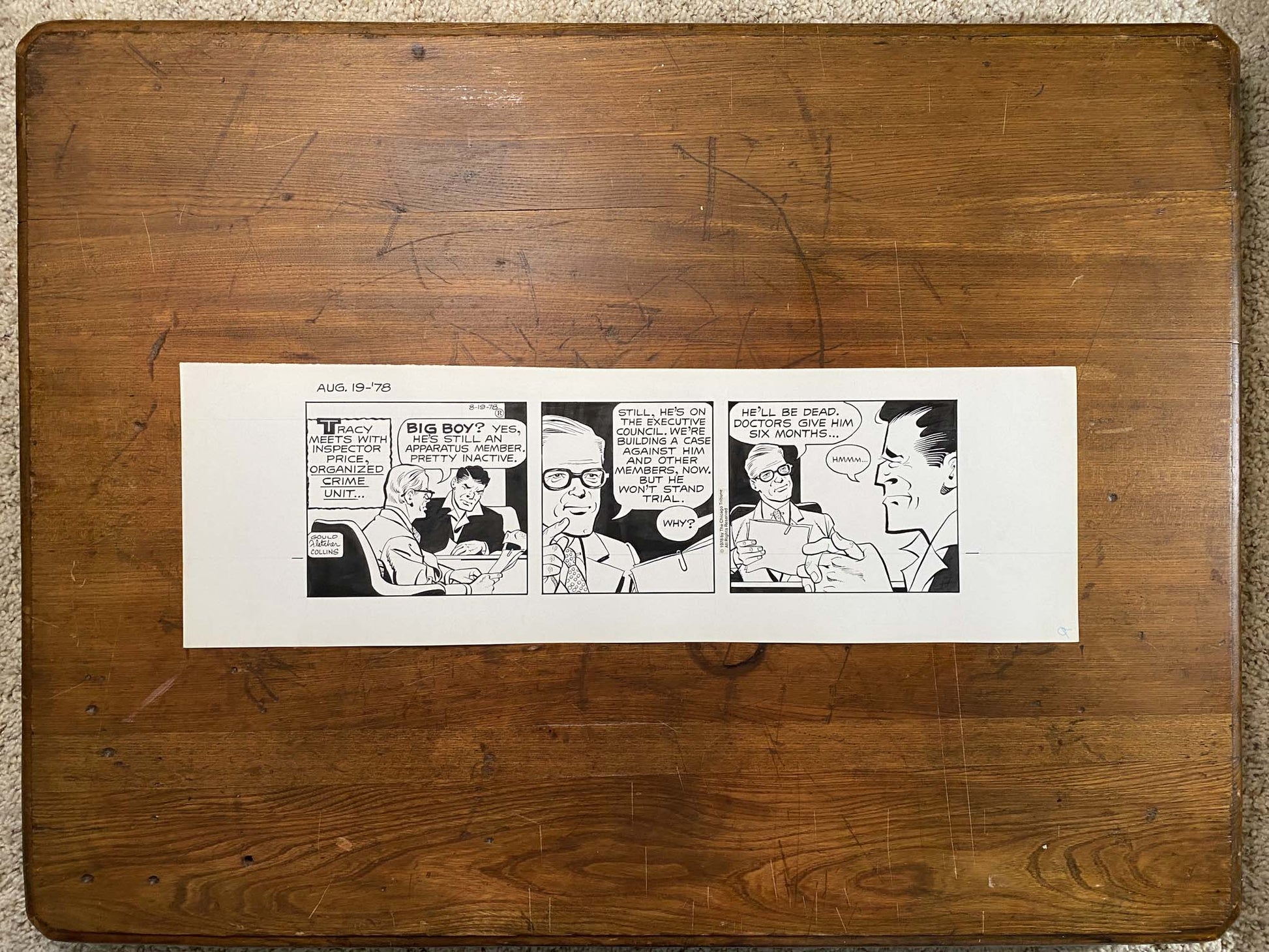 Dick Tracy Daily 8/19/78 Original Art Illustration | Fletcher Studio