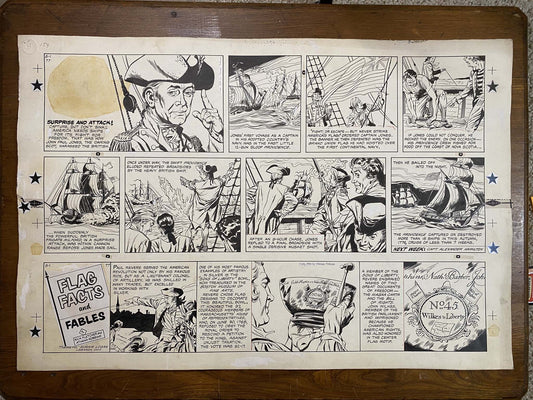 The Old Glory Story: History of the American Flag 8/1/54 Original Art Illustration | Fletcher Studio