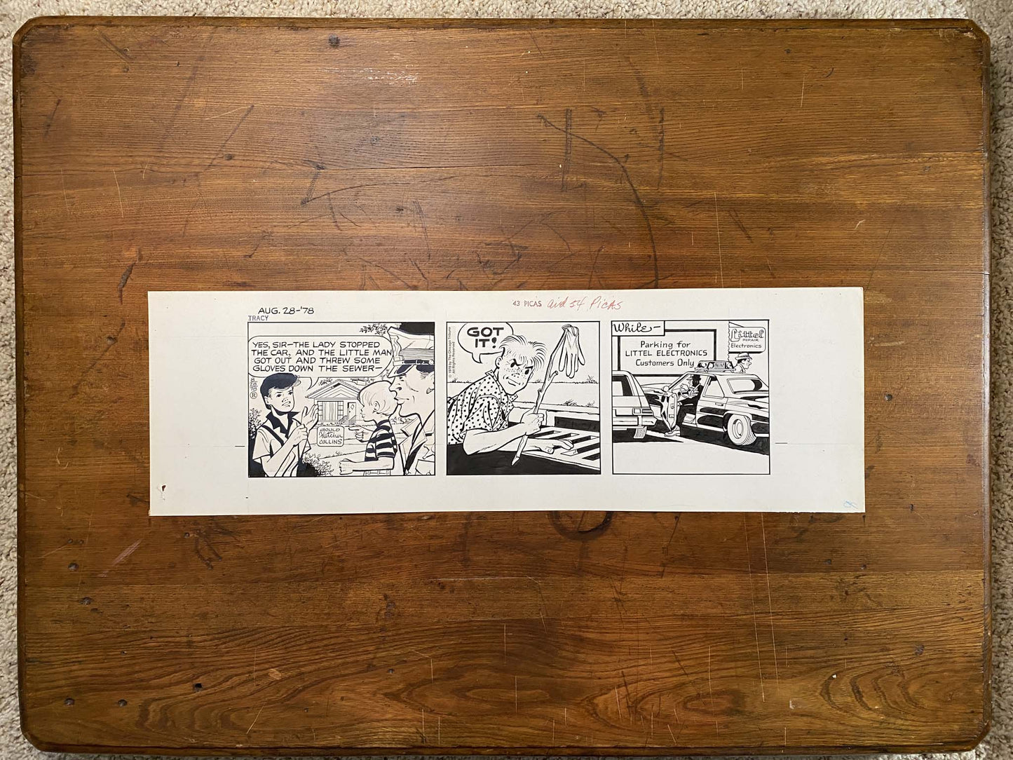 Dick Tracy Daily 8/28/78 Original Art Illustration | Fletcher Studio