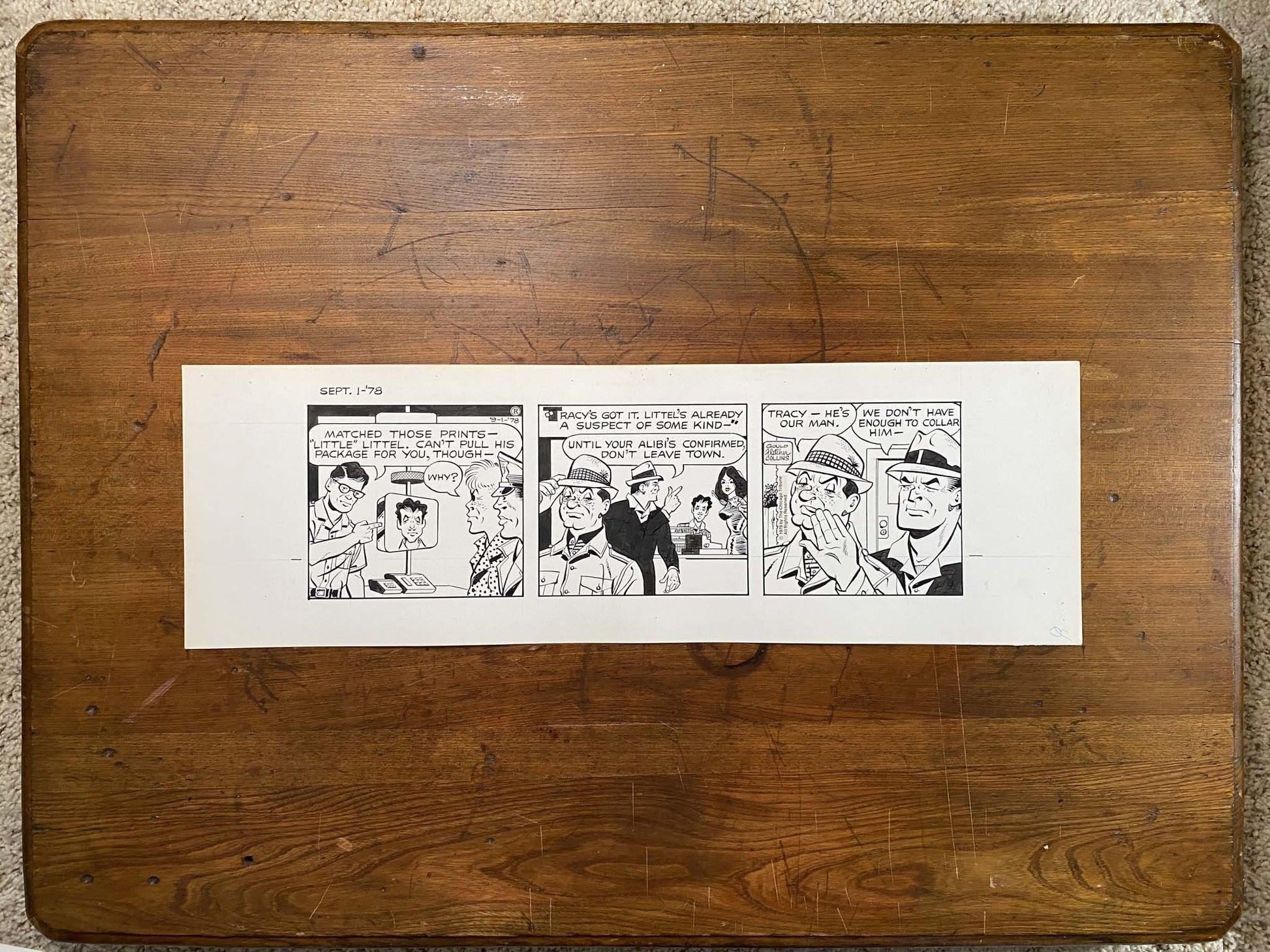 Dick Tracy Daily 9/1/78 Original Art Illustration | Fletcher Studio