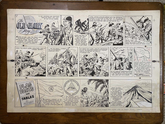 The Old Glory Story: History of the American Flag 8/8/54 Original Art Illustration | Fletcher Studio