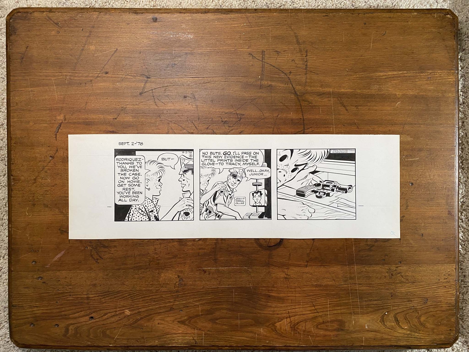 Dick Tracy Daily 9/2/78 Original Art Illustration | Fletcher Studio