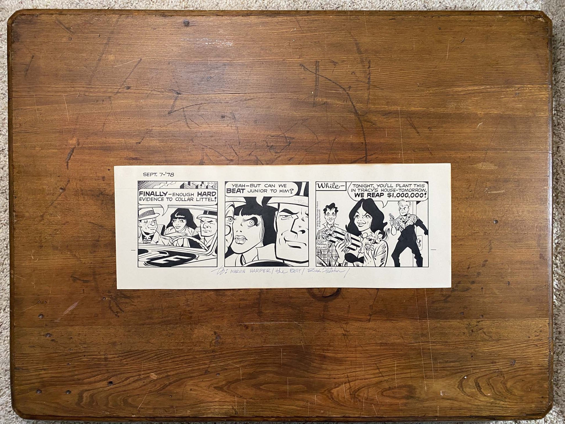 Dick Tracy Daily 9/7/78 Original Art Illustration | Fletcher Studio