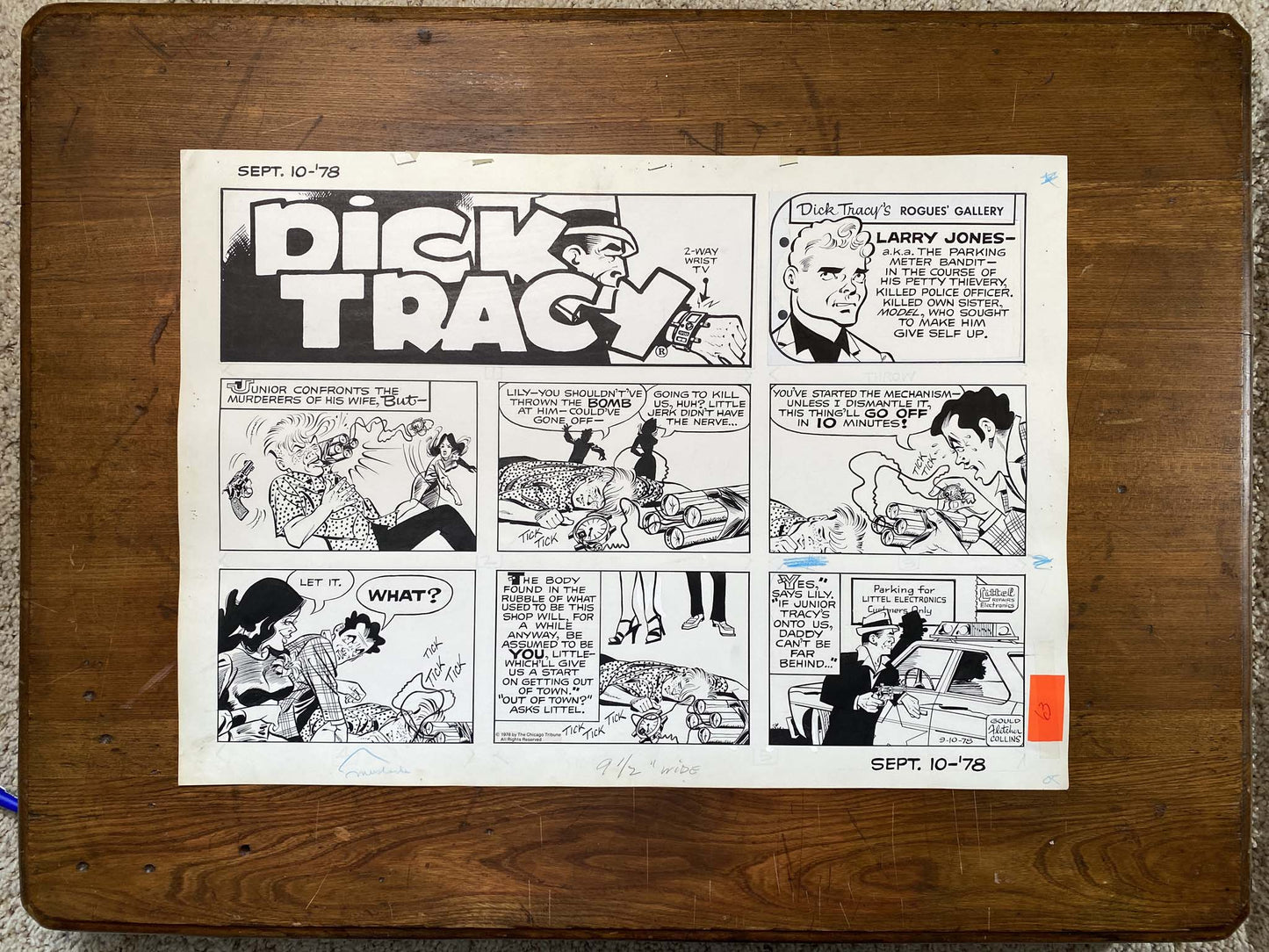 Dick Tracy Sunday 9/10/78 Original Art Illustration | Fletcher Studio