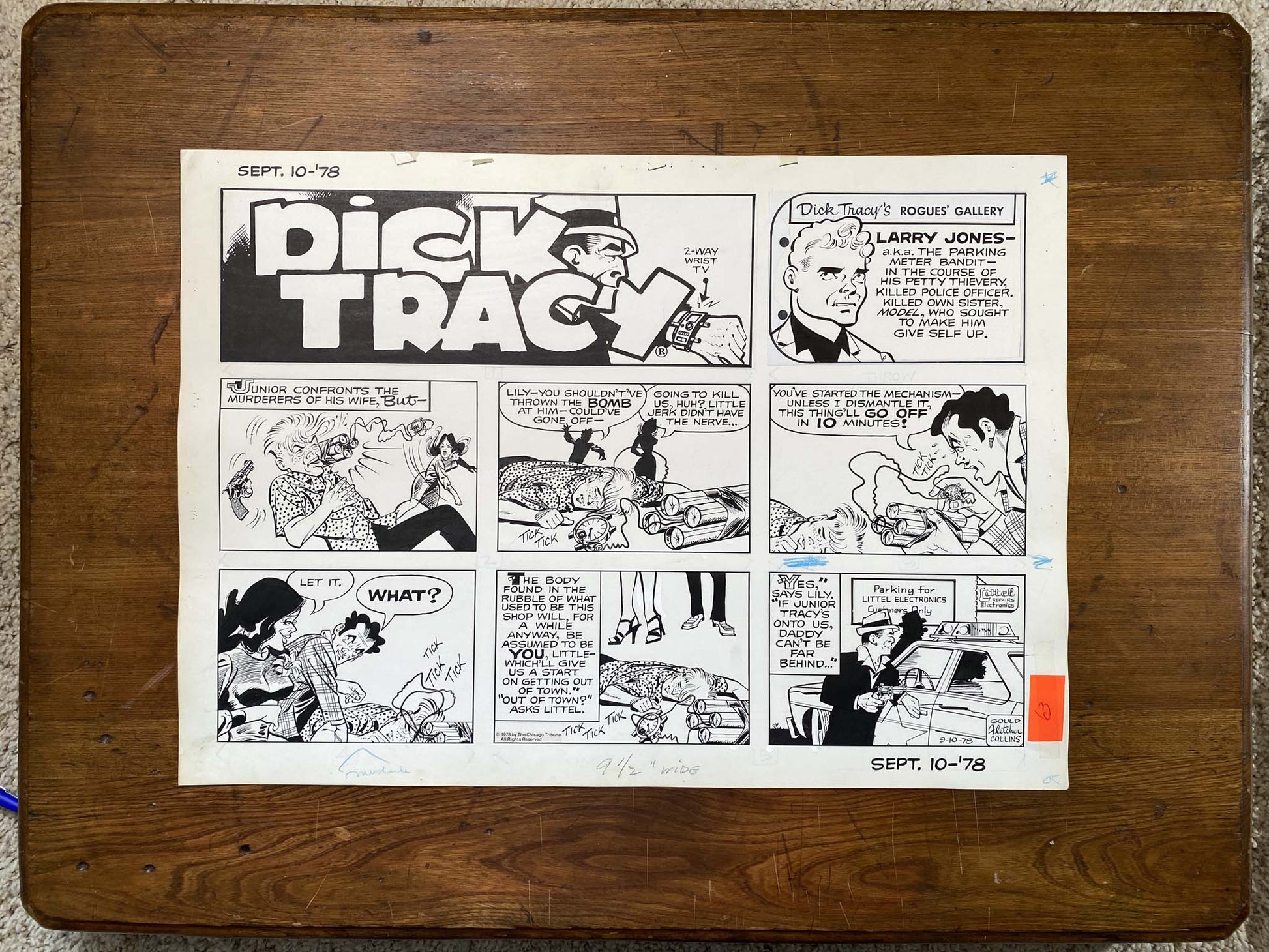 Dick Tracy Sunday 9/10/78 Original Art Illustration | Fletcher Studio