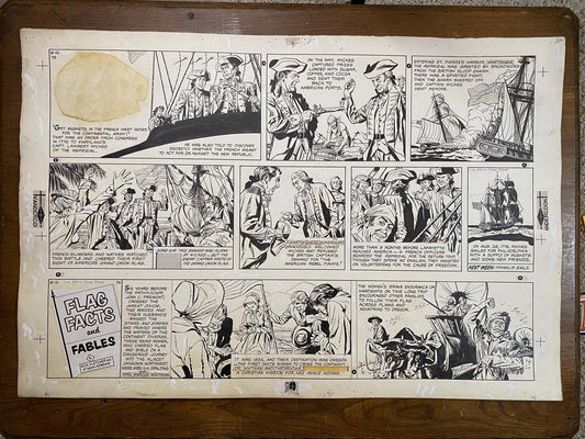 The Old Glory Story: History of the American Flag 8/15/54 Original Art Illustration | Fletcher Studio