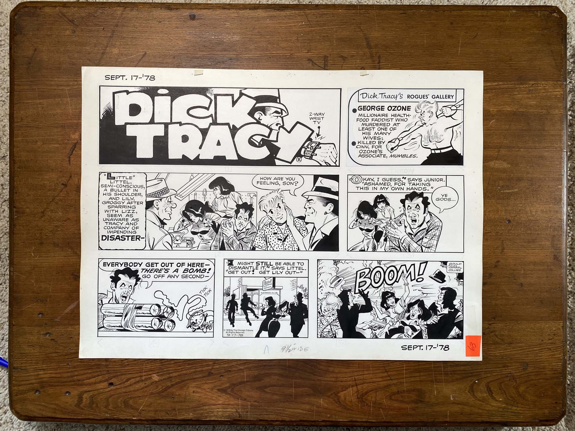 Dick Tracy Sunday 9/17/78 Original Art Illustration | Fletcher Studio