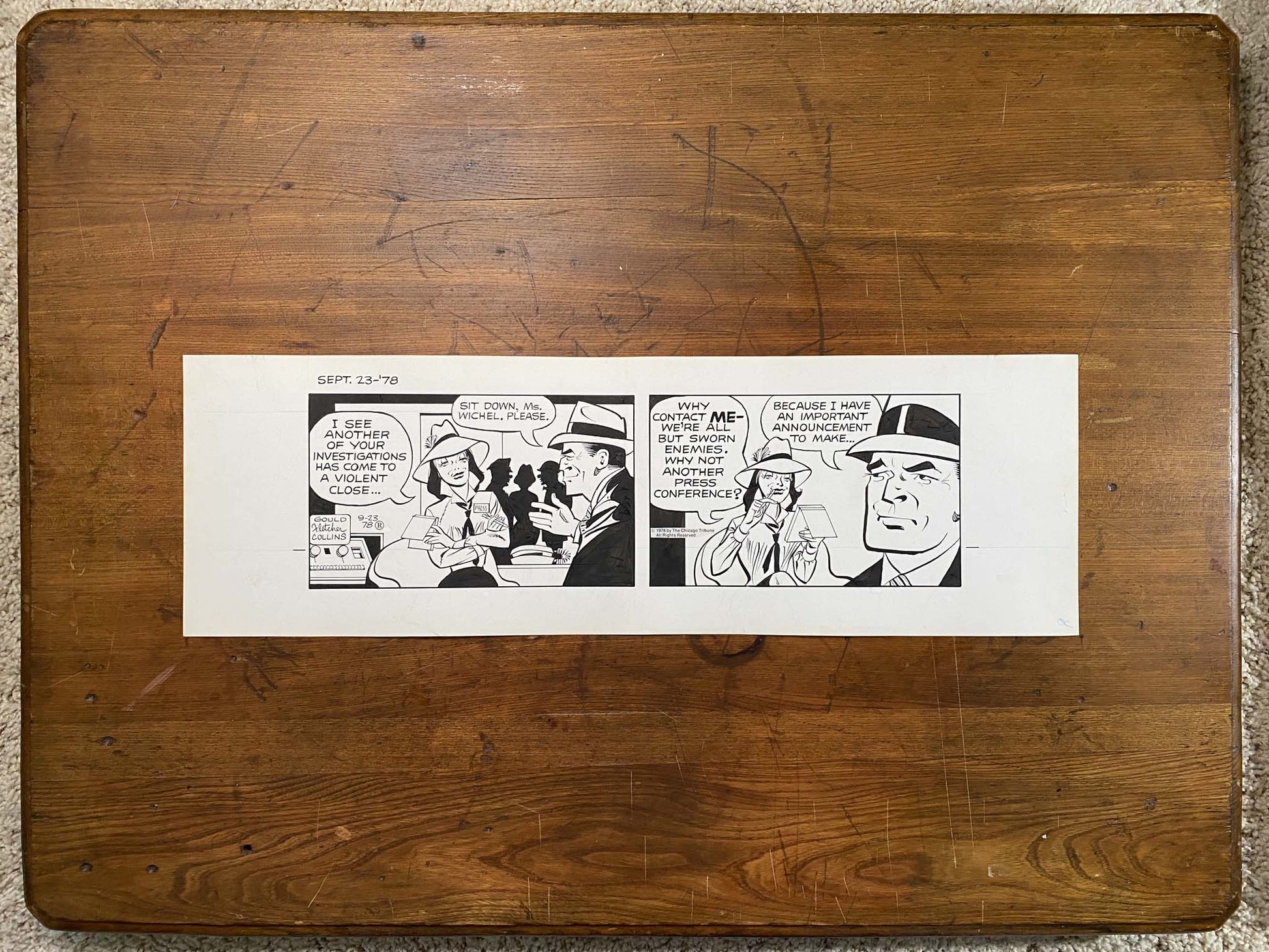 Dick Tracy Daily 9/23/78 Original Art Illustration | Fletcher Studio