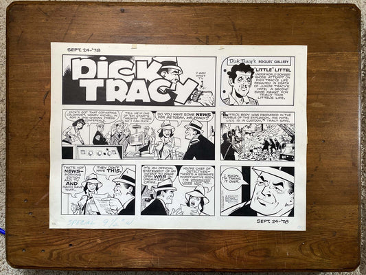 Dick Tracy Sunday 9/24/78 Original Art Illustration | Fletcher Studio