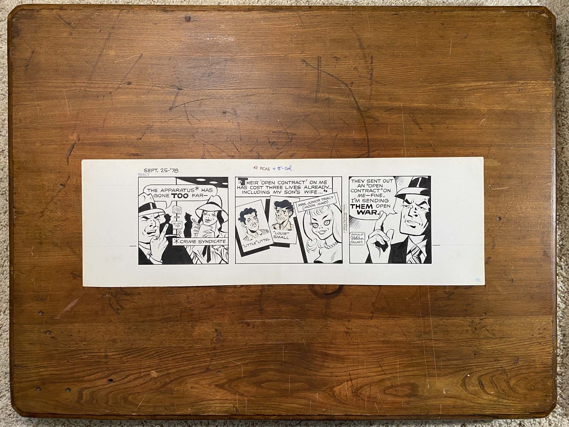 Dick Tracy Daily 9/25/78 Original Art Illustration | Fletcher Studio