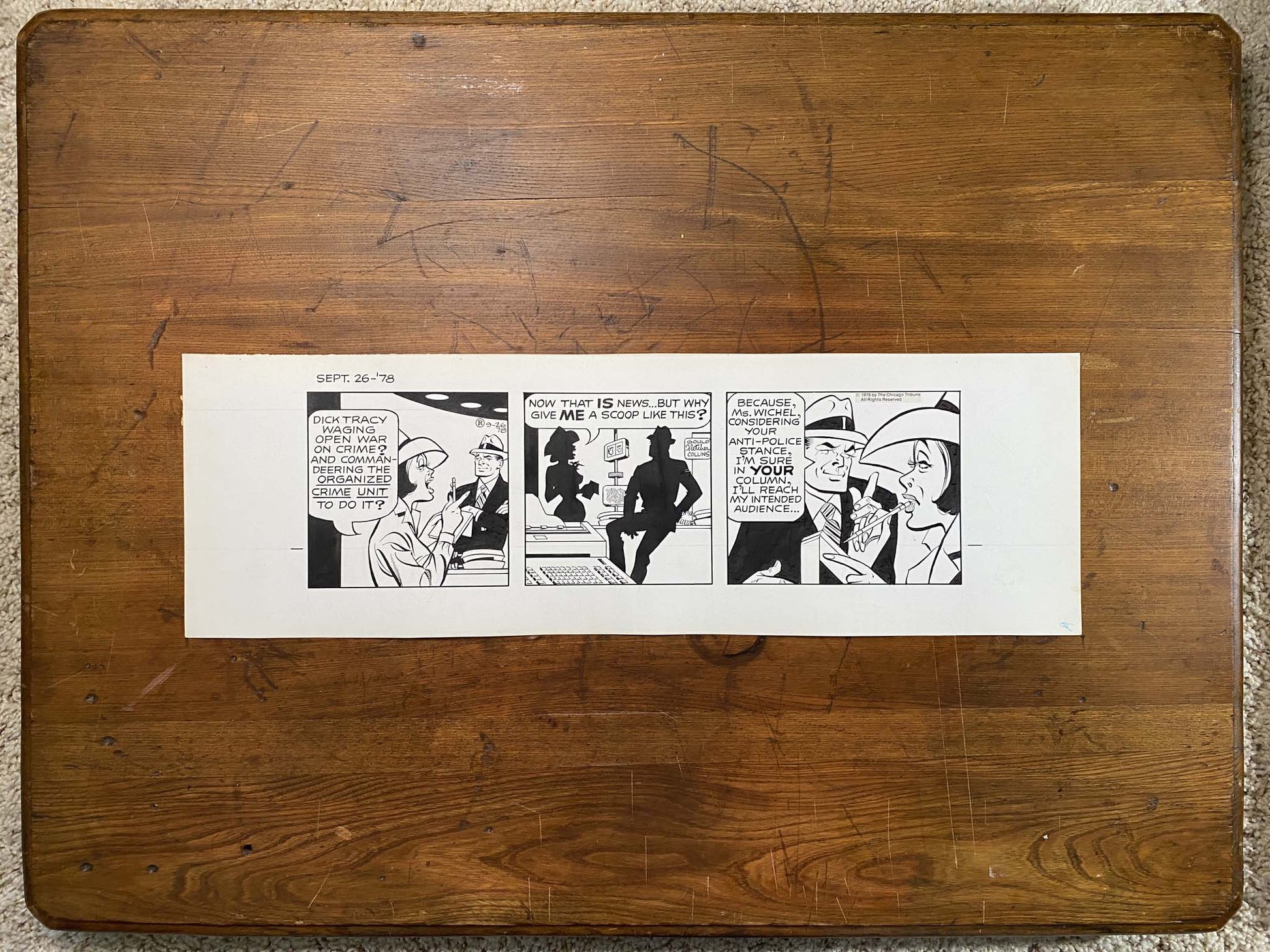 Dick Tracy Daily 9/26/78 Original Art Illustration | Fletcher Studio