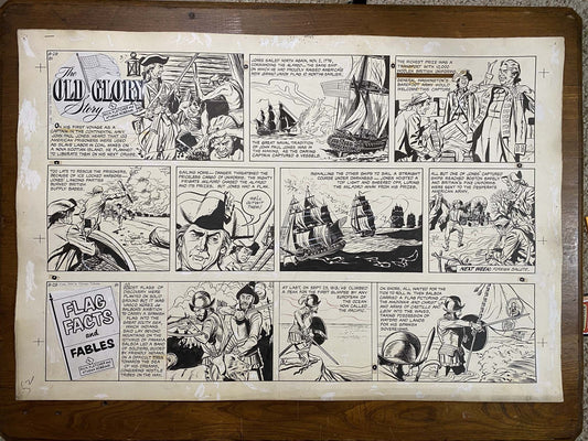 The Old Glory Story: History of the American Flag 8/29/54 Original Art Illustration | Fletcher Studio