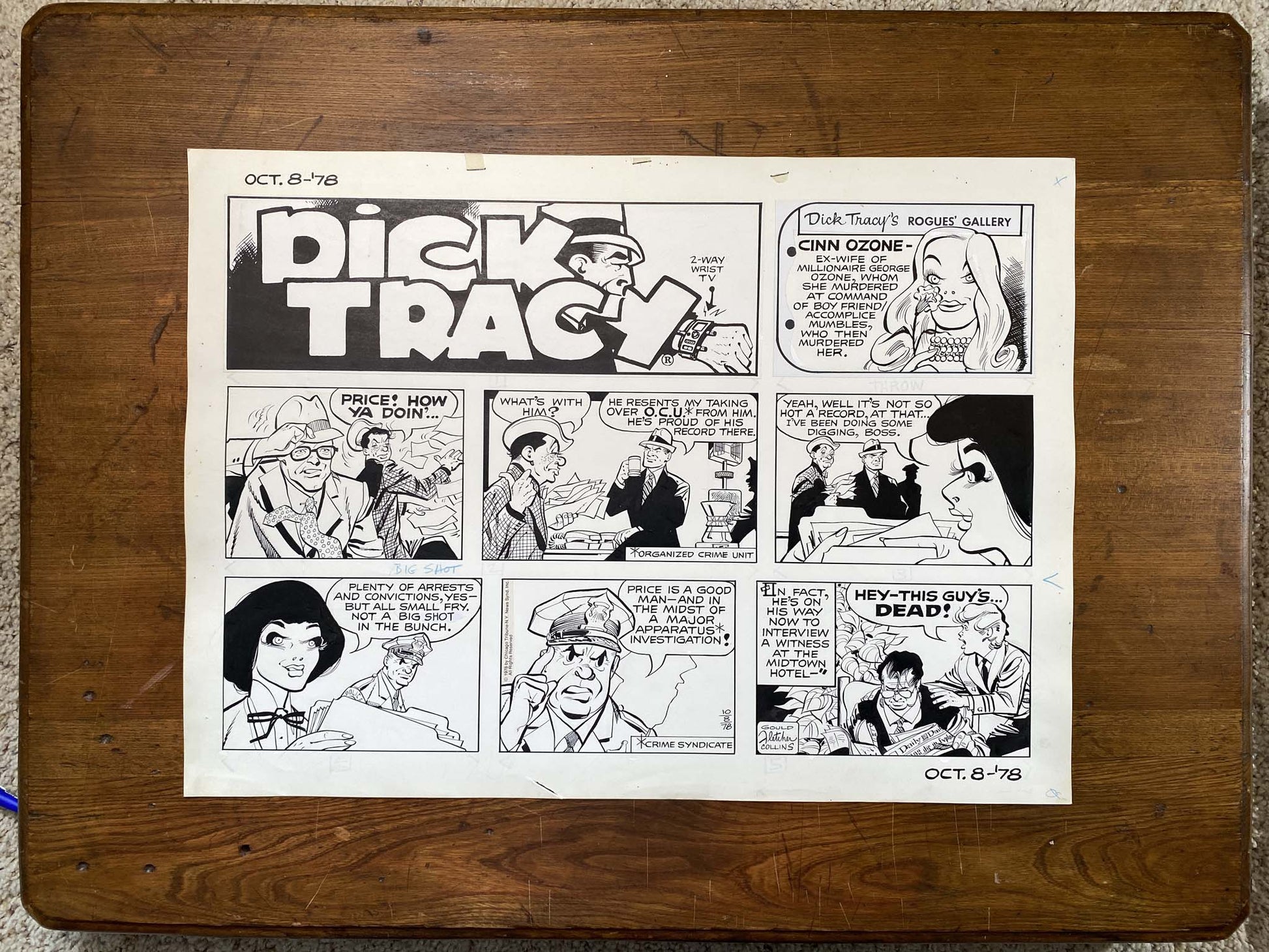 Dick Tracy Sunday 10/8/78 Original Art Illustration | Fletcher Studio