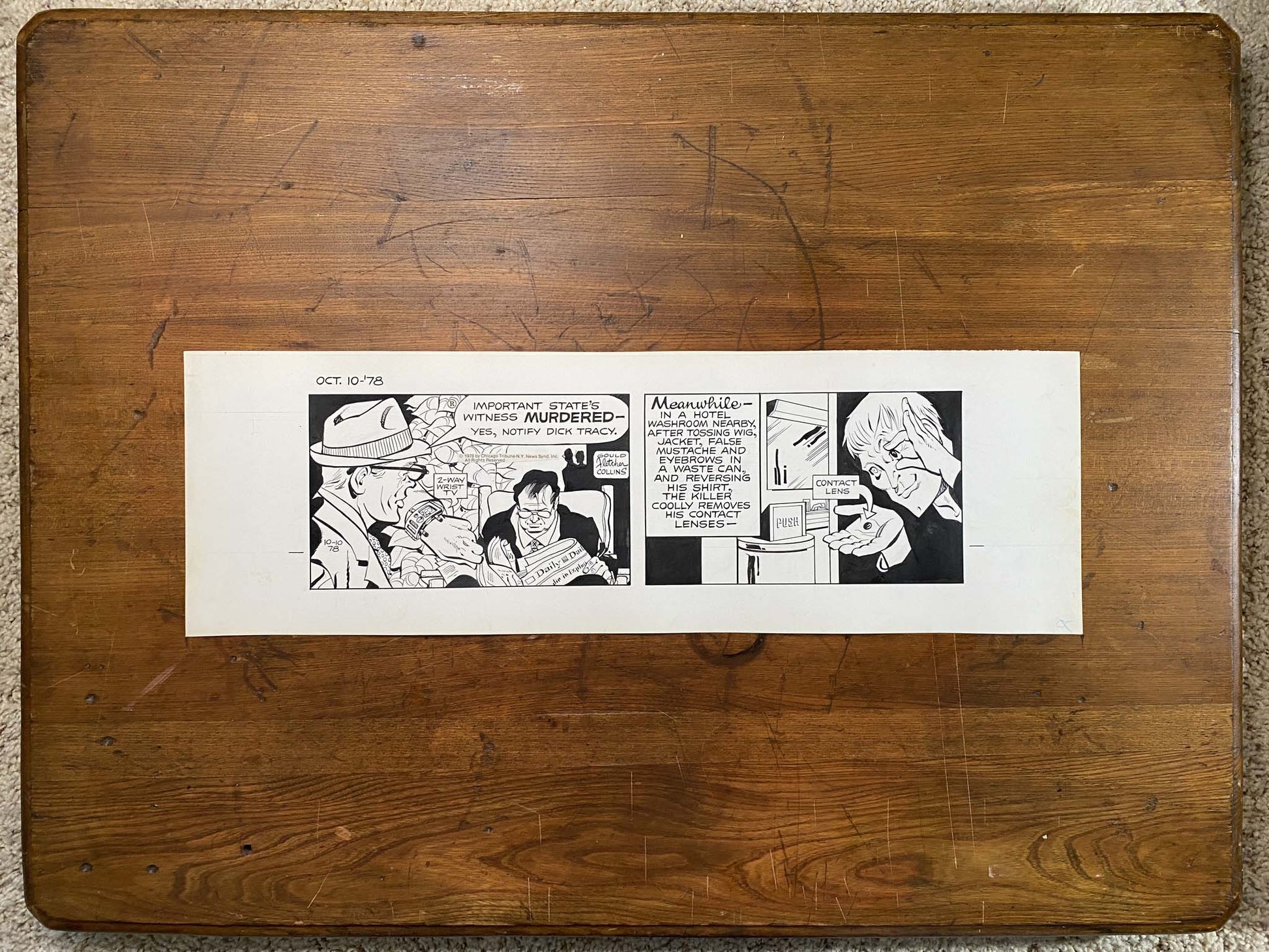 Dick Tracy Daily 10/10/78 Original Art Illustration | Fletcher Studio