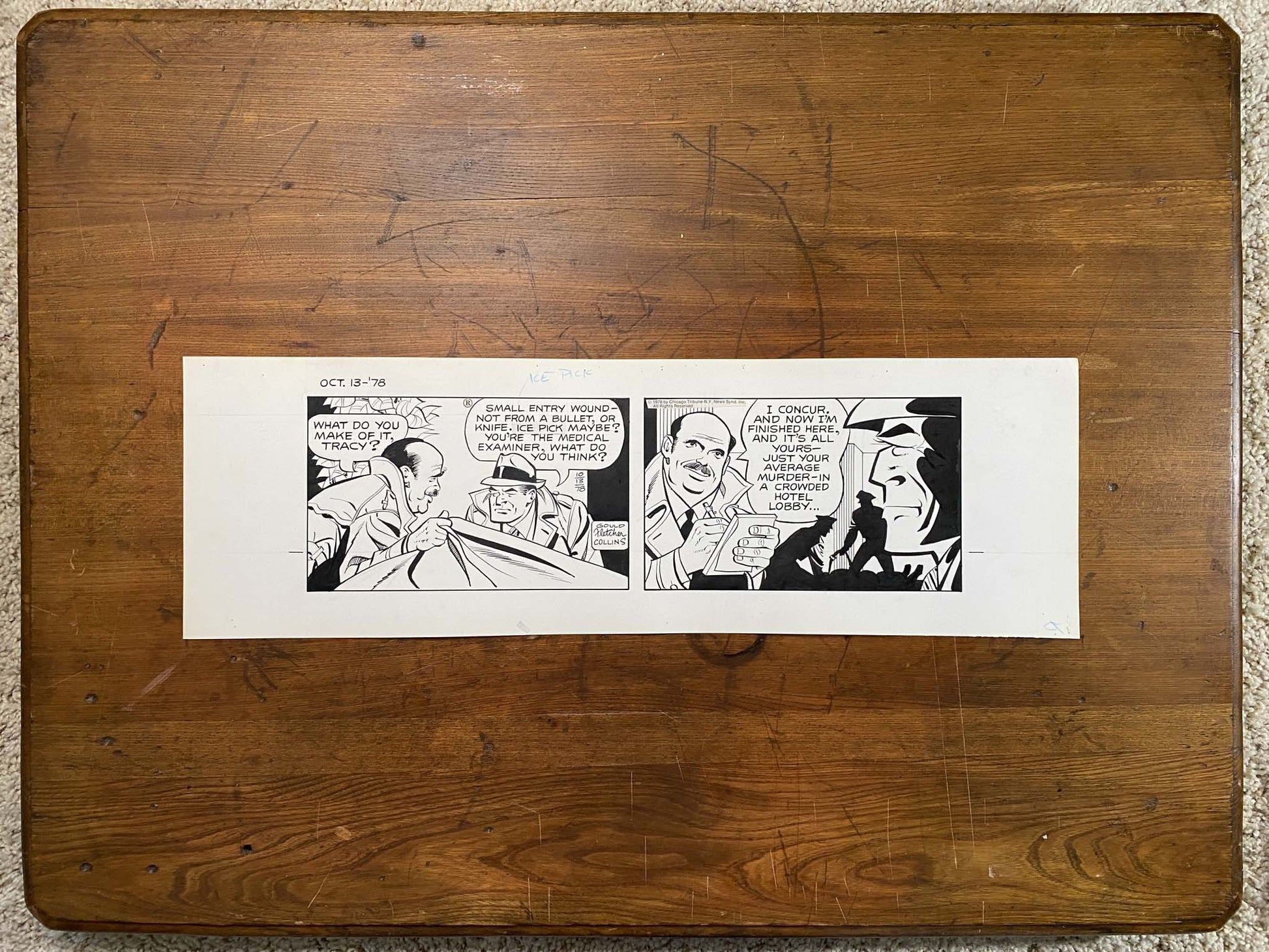 Dick Tracy Daily 10/13/78 Original Art Illustration | Fletcher Studio