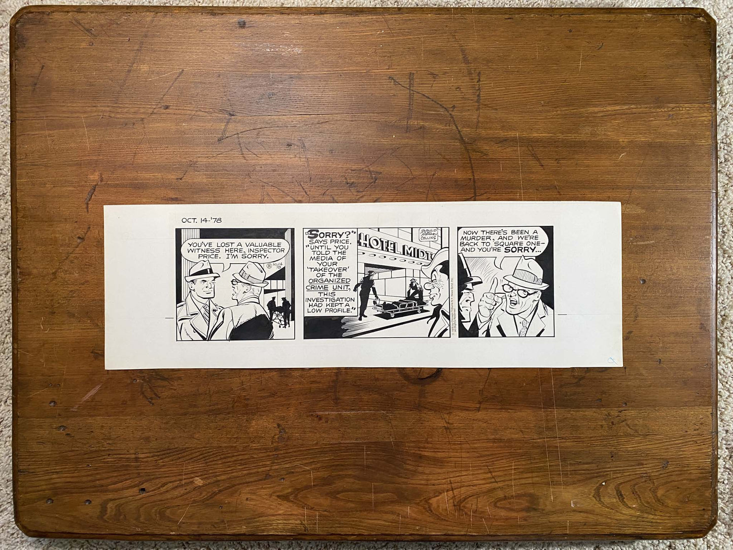 Dick Tracy Daily 10/14/78 Original Art Illustration | Fletcher Studio