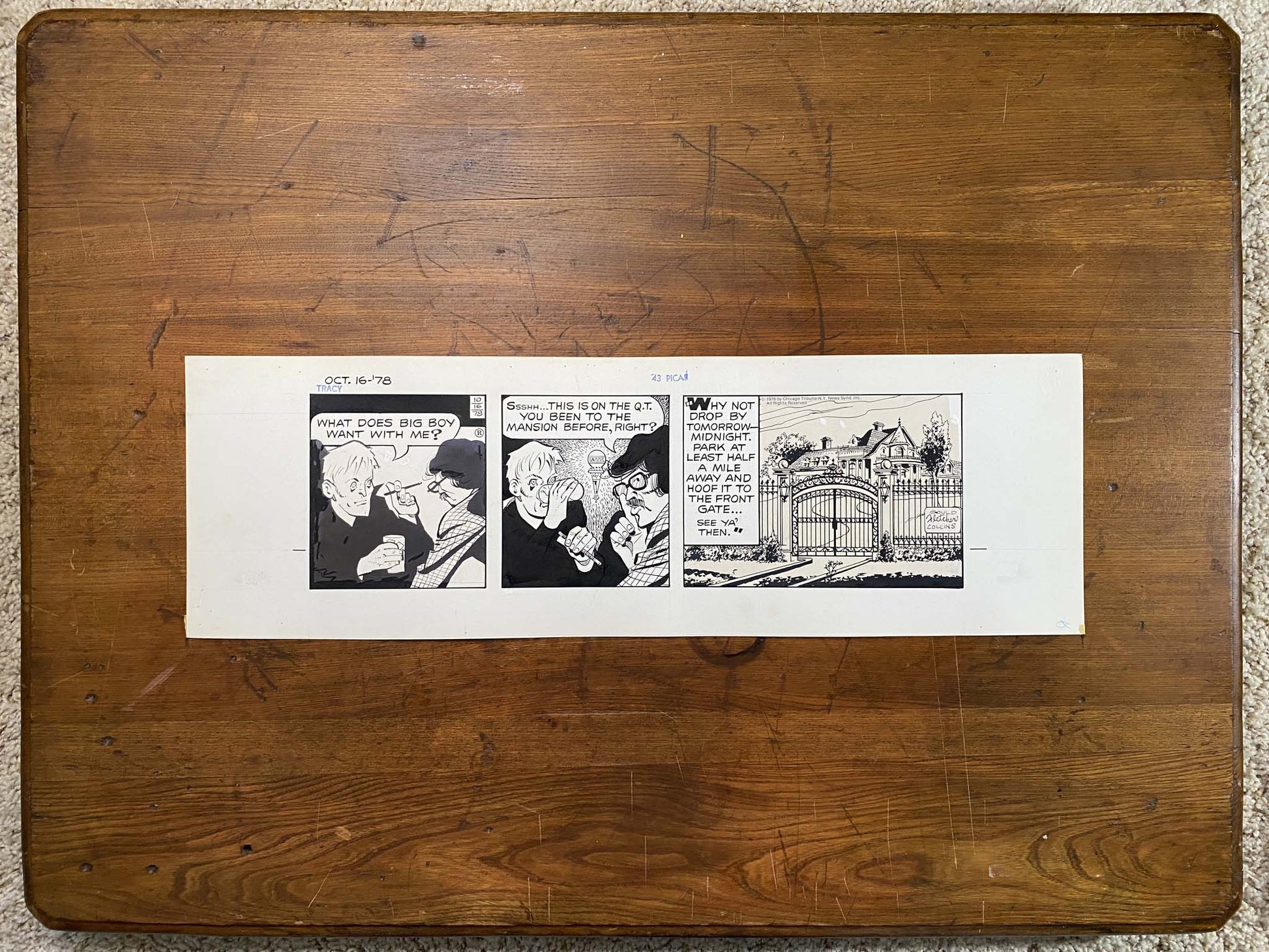 Dick Tracy Daily 10/16/78 Original Art Illustration | Fletcher Studio