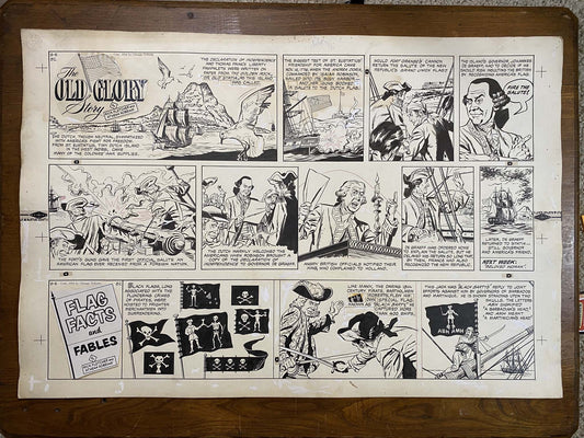The Old Glory Story: History of the American Flag 9/5/54 Original Art Illustration | Fletcher Studio