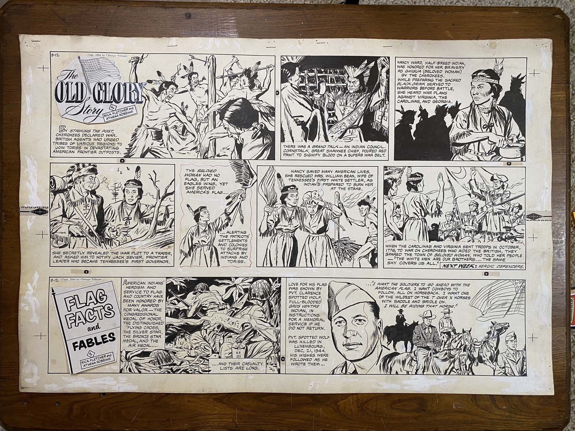The Old Glory Story: History of the American Flag 9/12/54 Original Art Illustration | Fletcher Studio