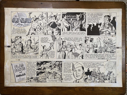 The Old Glory Story: History of the American Flag 9/12/54 Original Art Illustration | Fletcher Studio