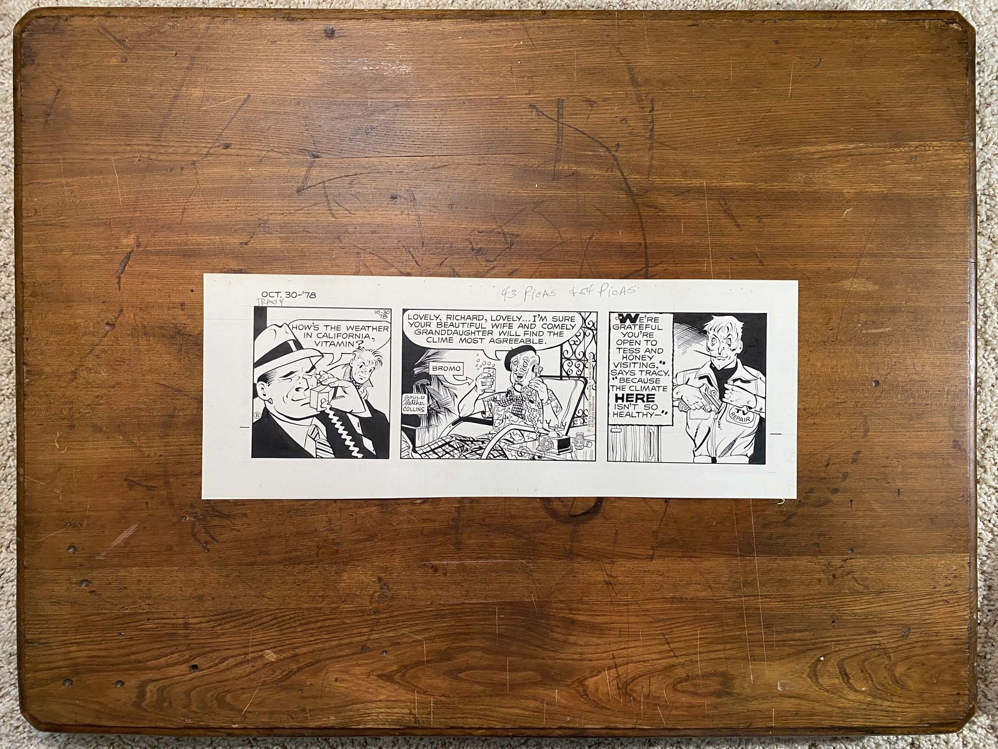Dick Tracy Daily 10/30/78 Original Art Illustration | Fletcher Studio