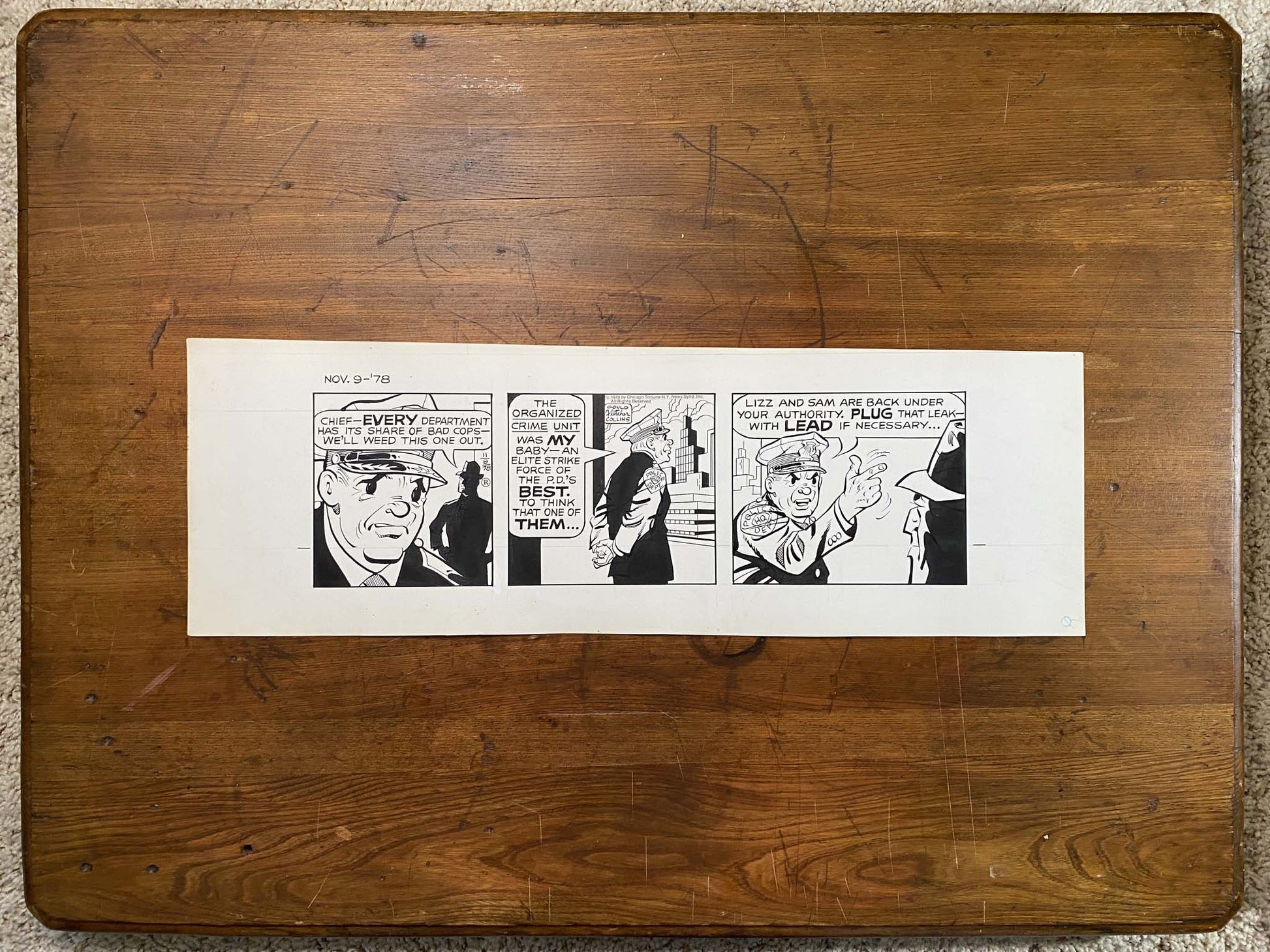 Dick Tracy Daily 11/9/78 Original Art Illustration | Fletcher Studio