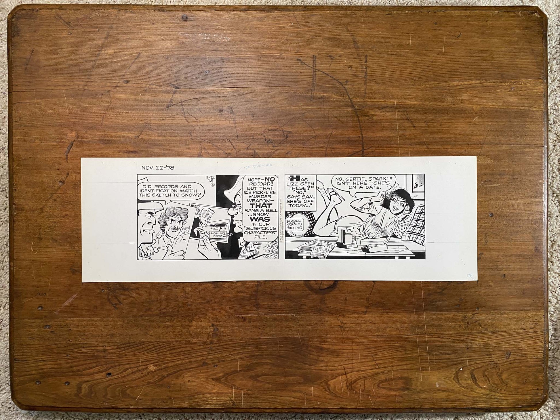 Dick Tracy Daily 11/22/78 Original Art Illustration | Fletcher Studio