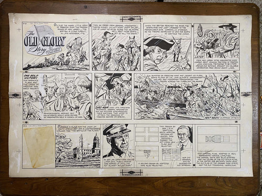 The Old Glory Story: History of the American Flag 10/3/54 Original Art Illustration | Fletcher Studio