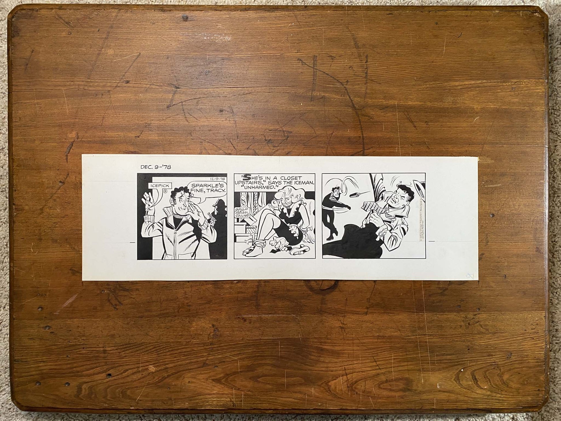 Dick Tracy Daily 12/9/78 Original Art Illustration | Fletcher Studio