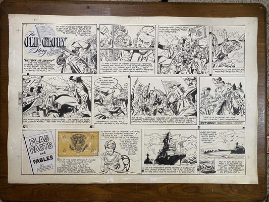 The Old Glory Story: History of the American Flag 10/10/54 Original Art Illustration | Fletcher Studio