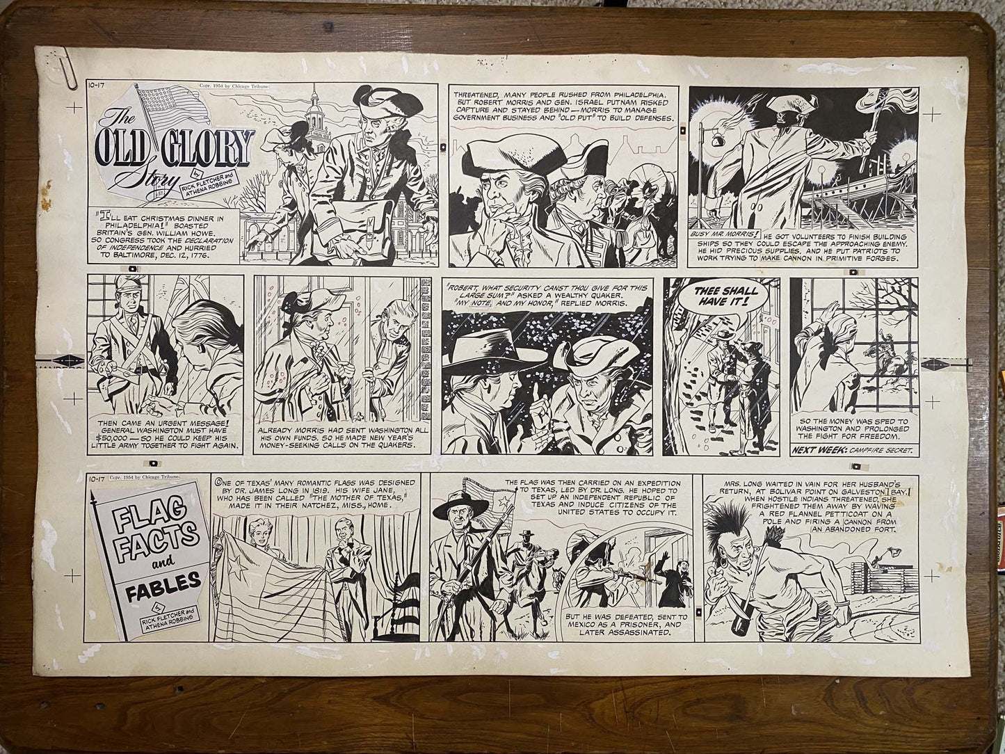 The Old Glory Story: History of the American Flag 10/17/54 Original Art Illustration | Fletcher Studio