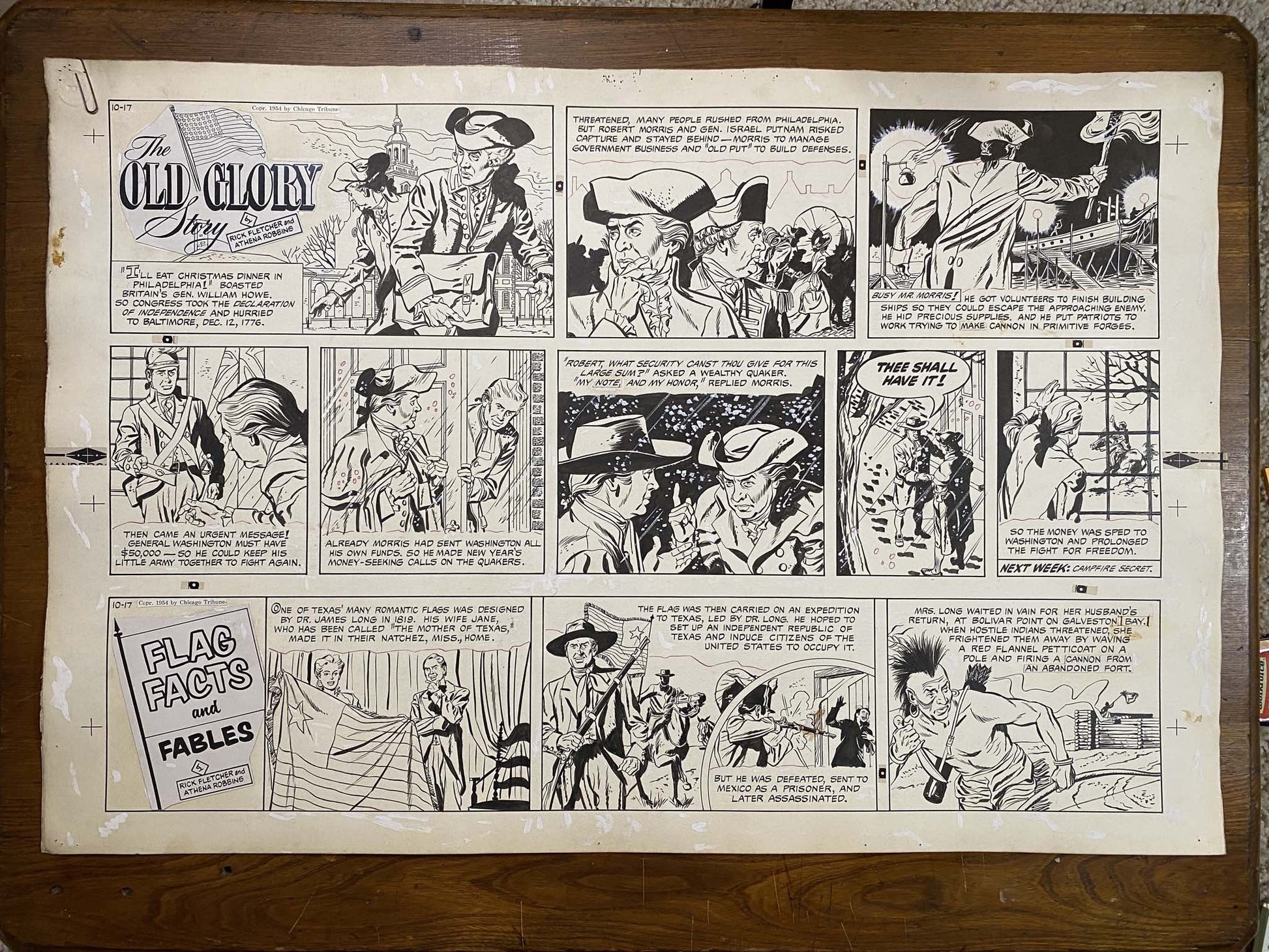 The Old Glory Story: History of the American Flag 10/17/54 Original Art Illustration | Fletcher Studio